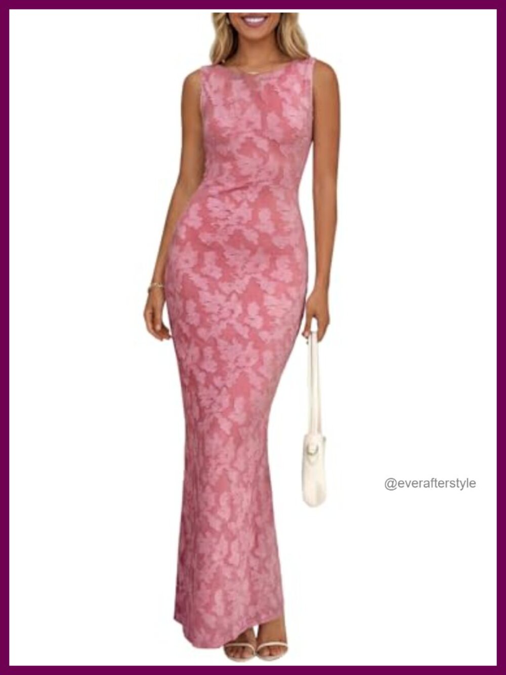 Womens Maxi Bodycon Dress Mesh Floral Sleeveless Cocktail Party